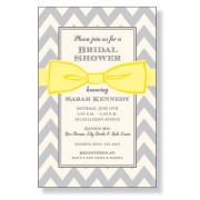 Shower Invitations, Yellow Bow On Gray